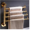 Porte-Serviettes Murale Salle de Bain Pivotant Doré, Barres Porte Serviettes pour Salle de Bain et Cuisine,Sèche-Serviettes en Aluminium Massif Antirouille, Étanche, Porte Serviette Montage Mural (Co