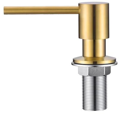 Seifenspender für Küchenspüle, Messing-Pumpkopf, Seifenspender, Küche, Badezimmer, Spüle, Deckmontage, Seifen- oder Lotionspender, gebürstetes Gold