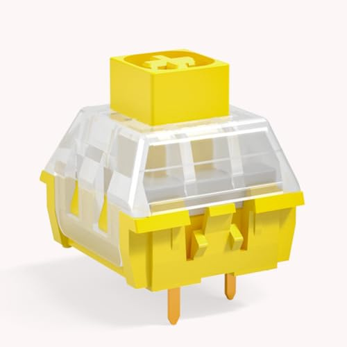 Bantida Kailh Tactile Clicky Keyboard Switches,3 Pin 55gf Noble Yellow Mechanical Switches Compatible for MX (45pcs)