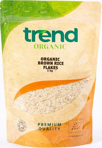 Trend Organic Brown Rice Flakes 1kg, Nutrient-Rich Goodness, High in Protein & Fibre, and Essential Vitamins and Minerals, Certified Organic, Vegan, Non-GMO, No Additives No Preservatives, Raw