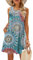BDTECAOR Sommerkleider für Frauen Strand Boho Ärmellose Vintage Floral Flowy Tasche Tshirt Tank Sonnenkleider Blau L
