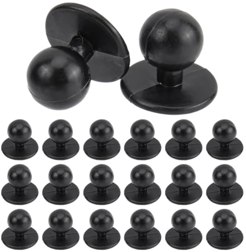 GORGECRAFT 100Stk Kunststoff-Kochknopf Schwarz Rund Beweglicher Mantel Stoff Jacke Halbgewölbte Perlenkugelknöpfe Für Nieten Koch Herren Arbeitsanzug Kleidungsstück Dekoratives Zubehör DIY Nähen