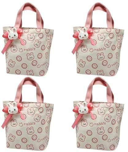 4 Stück Ostertüten Zum Befüllen, Ostertasche, Osterbeutel Kinder, Osternester, Ostergeschenktaschen, Osterkorb-Rosa