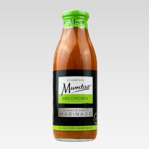 Mumtaz BBQ CHICKEN Marinade Sauce 500g, 15 Minute Magic Marinade, Medium Spiced, BBQ-Grill-Roast-Stir or Air fry, All Natural Ingredients, Gluten Free, Vegan Friendly (500g (Pack of 1), BBQ Chicken)