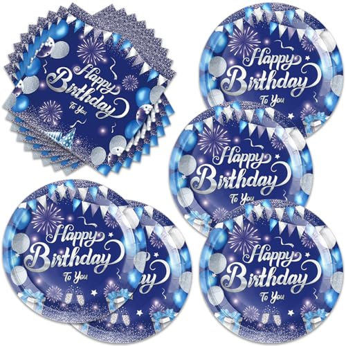 Lot de 40 fournitures de fête d'anniversaire rouges et noires, ensemble de confettis pour décoration de fête d'anniversaire, décorations de table pour hommes et femmes, assiettes, serviettes pour 20