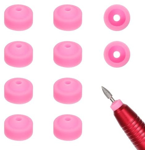 FOMIYES Nail Drill Dust Guard, 10pcs Drill Bit Dust Cover Caps Electric Nail Filer Plastic Cap Nail Art Tools Drill Dust Collector Dust Stopper