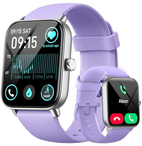 Smart Watches for Women(Answer/Make Call), Alexa Built-in 1.8 HD Ladies Smartwatch with Heart Rate/SpO2/Sleep Monitor, 110+Sports, IP68 Step Counter Fitness Tracker (Purple, S/M/L)