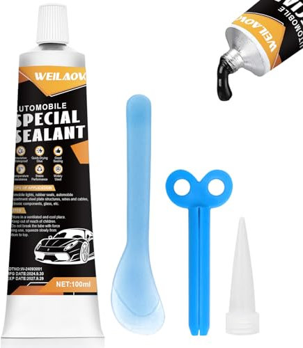WEILAOK Colle a Pare Brise Noir, Mastique Carrosserie Voiture, Colle Carrosserie Voiture, Colle Joint Voiture, Durcissement Rapide,Résistance Aux Températures élevées,Carrosserie et Pare Brise,100 ML