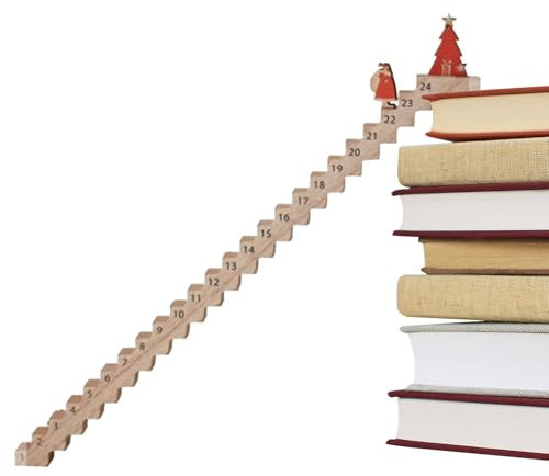 Babbo Natale scaletta conto alla rovescia, calendario 'avvento di Babbo Natale, calendario del conto alla rovescia delle scale di Babbo Natale, conto alla rovescia per Natale, cartello in legno,