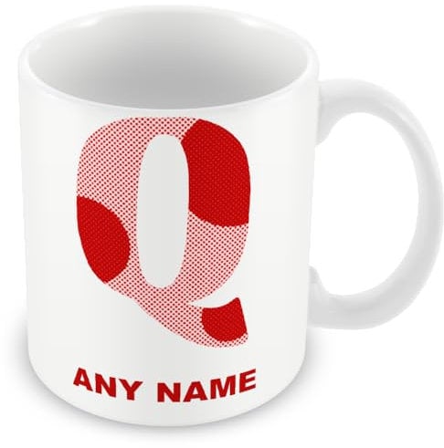 Alphabet Letter Q and Name Mug – Personalised A-Z Mug