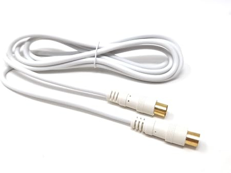 mCore TV Aerial Coaxial Cable, Male to Male, Gold Plated Connectors, Shielded for Digital and Analogue Signals, Compatible with Freeview, Freesat, Sky Box, Sat and BT TV (Straight, 2m)