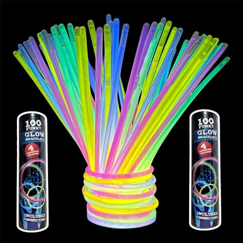 Leuchtstäbe, 200 fluoreszierende Armbänder und 200 Verbinder, Neon-Kits zur Herstellung von Halsketten, Armbändern für Kinder, Erwachsene, Hochzeit, Geburtstag, Dekoration, Party, Strand, Festival