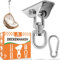 Gancio da Soffitto Girevole 360°con Moschettone, Portata 450 kg, Ganci Altalena Cuscinetto con Fissaggio a Vite, Acciaio Inossidabile per Sedie Sospese, Altalene, Sacchi da Boxe, Yoga Aereo(Argento)
