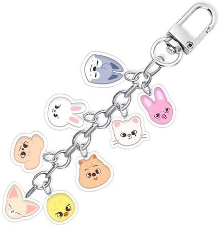 AOOTUERL Stray SKZ Keychain, 8 Pcs Keycha Pendant Keys, Stray Key Ring, Key Pendant Accessories for Backpack,for Fans / Party Supplies / Collection