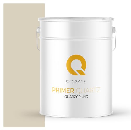 Q-COVER Quarzgrund Farbton: Hellbeige | 15 kg | Haftgrund für Beton Architekt, Strukturputz & Mosaikputz | Innen & Außen | Farbige Grundierung mit Quarzsand | Hohe Haftung & raue Oberfläche