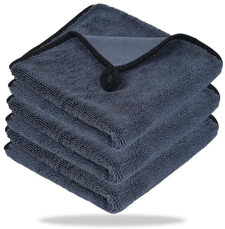 Leebey Ultra Wipes Trockentücher Trockentuch Dusche (40x60cm, 3 Stück) | Ultraweiches Mikrofasertuch für Duschkabine, Küche & Auto, Shiny Wipes, Fusselarm, extrem saugfähig, streifenfreie Reinigung