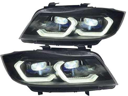 1 Paar Autoscheinwerfer,LED-Scheinwerfer,passend für E90 2005–2012,320i 318i 323i 3er-Reihe,DRL-Autozubehör (Original-Halogen)