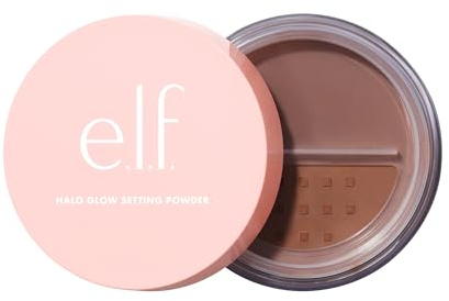 e.l.f. Halo Glow Soft Focus Setting Powder, seidiger Fixierpuder für einen sanften Glow ohne Glanz, glättet Poren und feine Linien, vegan und tierversuchsfrei, Deep/Rich
