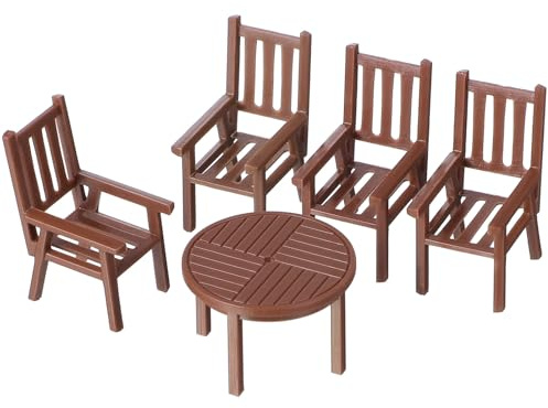 VICASKY 4 Sets Miniatur-puppenhaus-Tisch Und Stühle, Puppenhaus-mini-stühle, Winzige Küchenmöbel aus Kunststoff für DIY-feengartendekoration, Garten- Und Esszimmerdekoration