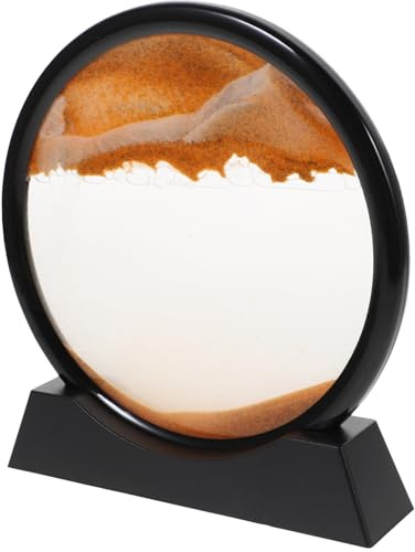 HANABASS Peinture de Sable Qui Coule 3D Sable Jaune et Eau Cadre Abs pour Décoration de Bureau et Étagère en Mouvement Relaxant et Original