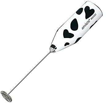 aerolatte Milk frother Cow Design, Stainless Steel, Black/White
