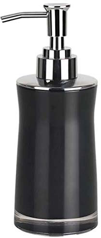 Spirella 10.1133 Seifenspender Sydney | mit Edelstahlpumpe | Flüssigseifen-Spender | Acryl | 200ml | Langliebig und Robust | Schwarz