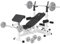 GORILLA SPORTS® Kraftstation - Multifunktion Hantelbank mit 108 kg Hantelset, Ablage, Dip Station, Butterfly, Curlpult, Beincurler, Seilzug, Gusseisen/Chrom/Gummi Hantelscheiben - Fitnessstation