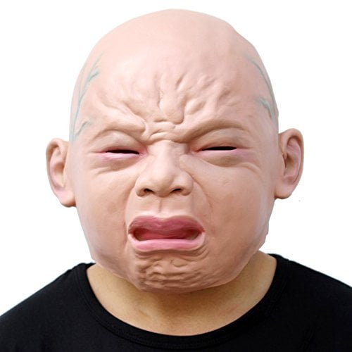 CreepyParty Halloween Kostüm Party Menschlicher Kopf Latex Maske Latex Maske Realistisch Schrei Baby Karneval Masken