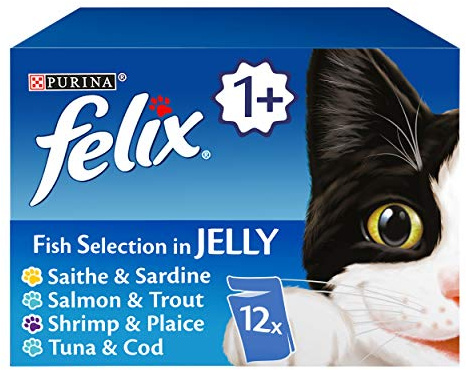 Felix Cat Food Fish Selection in Jelly 12 x 100g (Pack of 4)