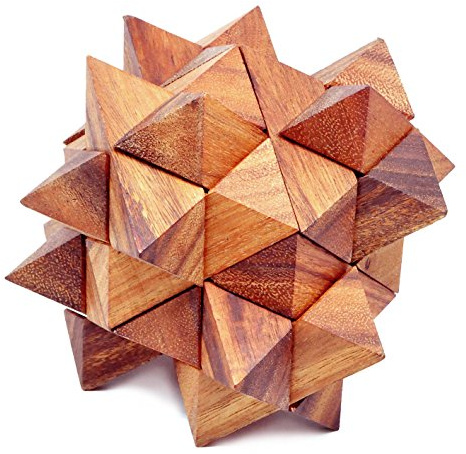 Logica Puzzles Art. Duodecedro XL - 3D Brain Teaser in Fine Wood - Difficulty 4/6 Extreme - Leonardo da Vinci Collection