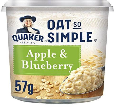 Quaker Oat So Simple Apple and Blueberry Porridge Pots, 57 g, Pack of 8