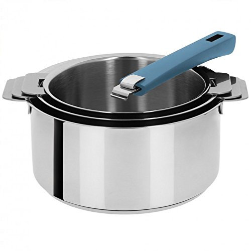 Cristel S3Cmabl Serie 3 Casseroles Amovibles 16 a 20 Cm + 1 Poignee Mutine Lavande