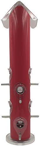 DILUMA Vogelfutter-Station 47 cm aus Kunststoff Futtersäule zum Aufhängen Vogelfutter-Spender mit 8 Sitzstangen und Futteröffnungen - ideal für Wildvogelmischungen