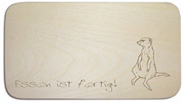 Frühstücksbrettchen « ERDMÄNNCHEN 03 » mit persönlicher Wunschgravur - Brett Frühstücksbrett Frühstück Schild