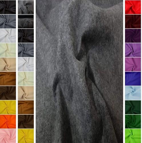 STOFFBOOK 2MM DICKE UNIVERSELLE FILZSTOFFE -DOPPELBREITE 180CM STOFF, C481 (Grau-Melange)