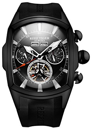 REEF TIGER Herren Uhr analog Automatik mit Kautschuk Armband RGA3069