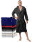 Twinzen Bademantel Herren - M - Dunkelgrau - 100% Baumwolle (350g/m²) OEKO-TEX® Zertifiziert - Bademantel mit Kapuze, 2 Taschen, Gürtel