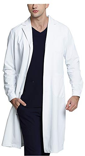 WWOO Camice da Laboratorio Uomo Bianco Abbigliamento da Lavoro e Divise Camice Uomo Aggiornamento del Tessuto Spessa XL