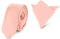 Ladeheid Herren Schmale Krawatte & Einstecktuch Set SP/P (150cm x 5cm, 22cm x 22cm, Lachs)