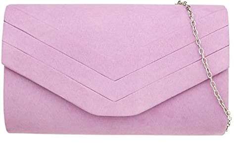 Girly Handbags Womens Plain Clutch Bag (Lilac)
