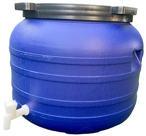 Sterk Plast Fass mit Wasserhahn, Durchmesser 52 cm, Fassungsvermögen 100 Liter