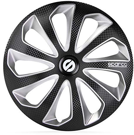 Radkappen Radzierblenden 4 Stück 16 Zoll Schwarz/Silber/Carbon-Look