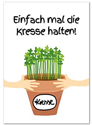 Poster, Kunstdruck, Bild, Kresse, Beste Freundin, Kollege, Spruch, BFF, Geschenkidee, Einfach mal die Kresse halten OHNE RAHMEN