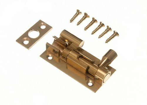 5 x Door Bolts Brass Privacy Sliding Catch SWAN Necked 2 INCH 50MM