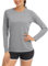 TACVASEN Running Top Womens Long Sleeve UV Shirt UPF 50+ Sun Tops Sport Gym Shirt Workout T Shirt Outdoor Hiking Tops Cycling Jersey Rash Guard Light Grey