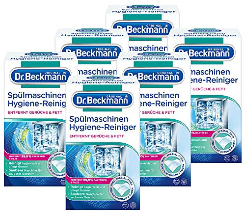 Dr. Beckmann Spülmaschinen Hygiene-Reiniger | Entfernt Rückstände, Fett Und Unangenehme Gerüche | Inkl. Spezial-Reinigungs-Tuch 6x 75 g