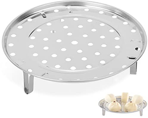 Rejilla para vaporera, olla de acero inoxidable Soporte para bandeja de rejilla para vapor con soporte Accesorios de cocina para cocinar(L)
