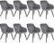 tectake® 8er Set Esszimmer Stuhl, Esszimmerstühle mit Sitzfläche aus Samt, Armlehnstuhl, Sessel Wohnzimmer, gepolsterter Office Chair, Schminktisch Stuhl, gemütlicher Küchenstuhl - grau/schwarz