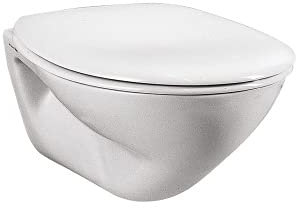 Wand-WC Base Compact/Tiefspüler-Toilette kurz m.Glasur weiß Tiefe 48cm ohne Sitz