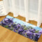 Morbuy Personalisierte Fußmatte Rutschfester Türvorleger mit 3D Pflanzendruck, Schmutzfangmatte Waschbar Fussmatte Innen Badteppiche (60x180cm,Lila Lavendel)